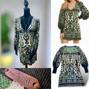 Free People Music & Lyrics Sweater Dress Balloon Sleeve XS